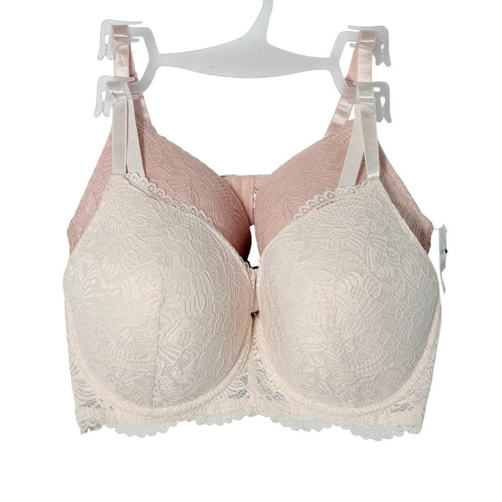 Cato Lace Push-Up Bras in Blush and Cream (2-Pack)